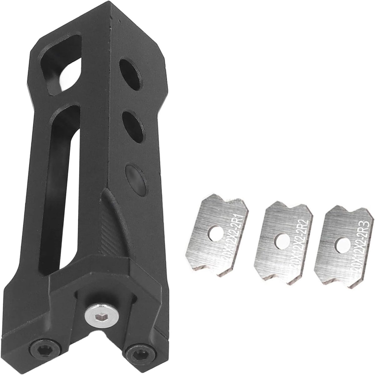 Thijox - 3 Messen Houtbewerking Randsnijder Aluminium Handmatig Schaaf Boogtrimmen Afschuinen Filet Ontbramen Zwart R1 R2 R3