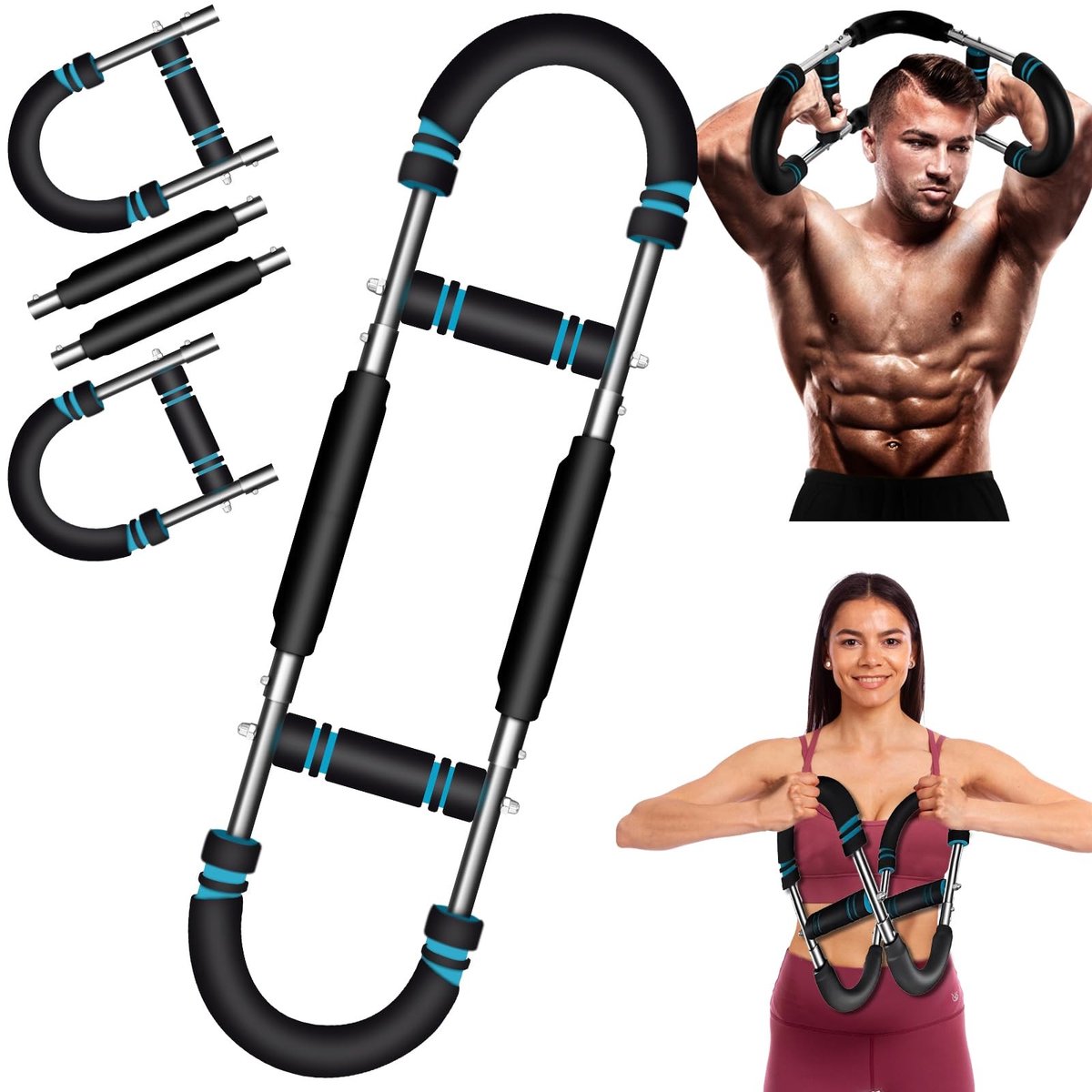 Dailygoods - Twister Arm Exerciser, 80-100 lbs verstelbare borst workout apparatuur, arm oefening apparatuur, Twister Arm Exerciser voor borst, armen, schouders, draagbare veerweerstand voor thuis workout