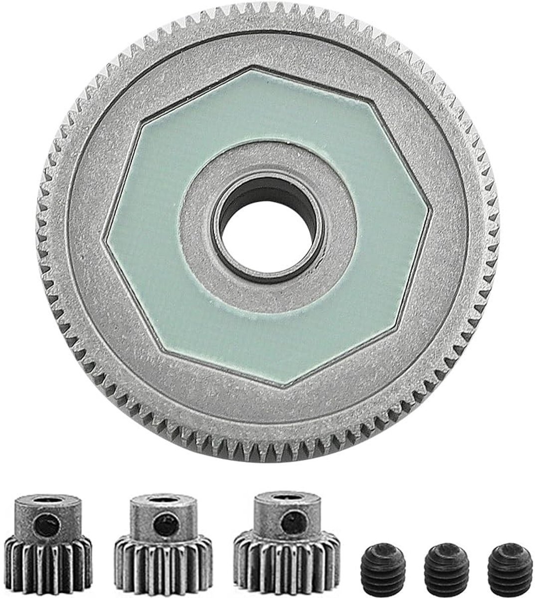 Dailygoods- Transmissieset - Cilindrische Aandrijving - Tandwieltransmissie 17T/19T/21T - Gehard Metaal - Geschikt voor Arrma Senton 4X4 550 - Lange Levensduur - Tandwielset