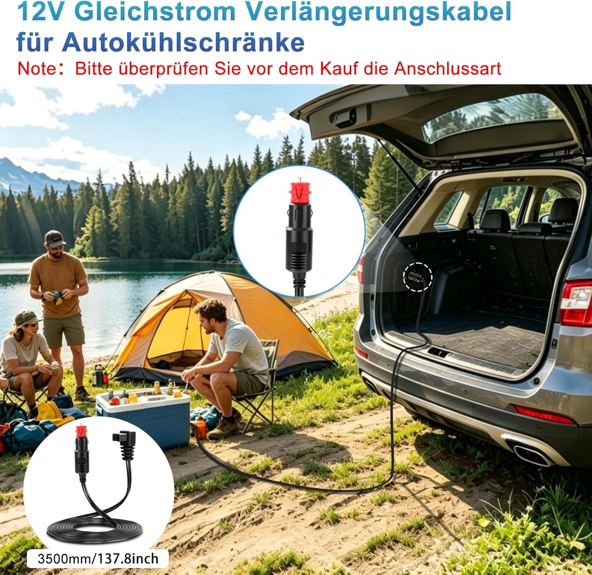 Thijox - 12 V Sigarettenaansteker Verlengkabel 3,5 m - Autoverlengkabel voor Koelboxen, Dometic, Alpicool, Waeco CF, ARB - 12 Volt Aansluiting voor Ca – foto 4