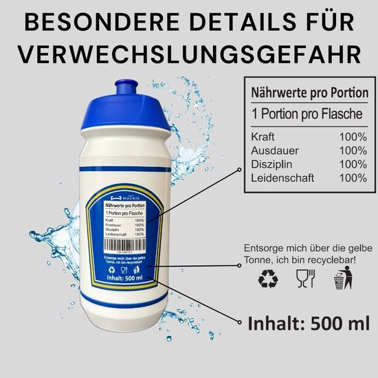 SnelShoppen - Drinkfles Classic Mayonaise 500 ml BPA-vrije waterfles voor Sport, Fitness, Vrije Tijd, Outdoor, Fiets, Werk, Reizen, School, Duurzaam C — afbeelding 2