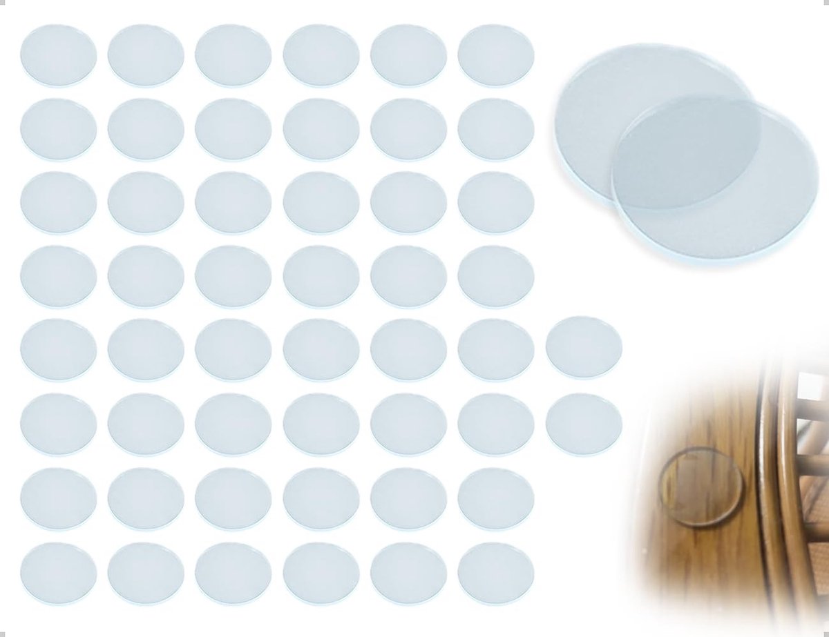 Dailygoods- Beschermende Buffers 50 Stuks - Elastische PVC-Buffers - Transparante Afstandhouders - Zelfklevende Pads - Antislip Pads - Schokdempers (25 mm, Rond) - Bufferpads