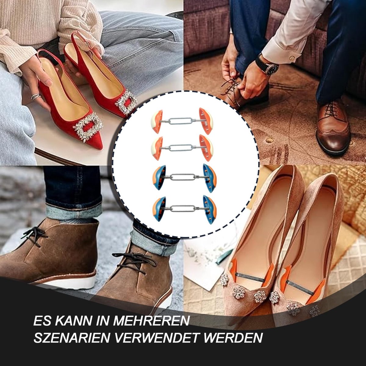 Dailygoods- Schoenoprekker - 4 Stuks - Premium Schoenspanner - Voor Heren/Dames - Geschikt voor Lederen Schoenen - Hoogwaardig ABS/TPR Materiaal