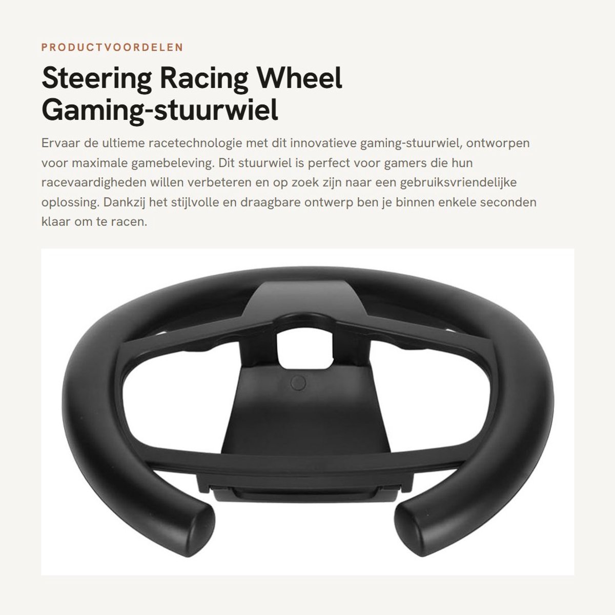 Dailygoods- Racing Stuurwiel Lichtgewicht - Antislip Stuurwiel - Draagbaar Gamepad - Flexibele Rotatie - Eenvoudig te Bedienen - Comfortabele Grip - Gamepad Stuur
