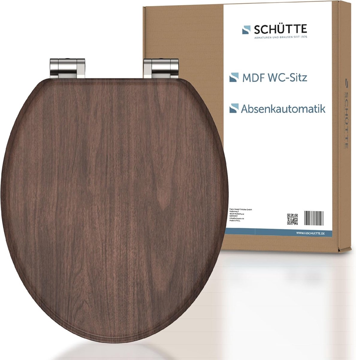 Thijox - Wc-bril DARKWOOD met Softclose, Houten Toiletbril met Motief, Max. 150 kg, Duurzaam Hout, Elegante Houtkleuren voor Badkamer en Toilet