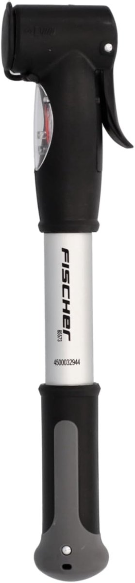 Thijox - Mini Luchtpomp Aluminium met Manometer, Dubbele Werking, Compact en Lichtgewicht, Zilver, Ideaal voor Fiets, Camping en Reis
