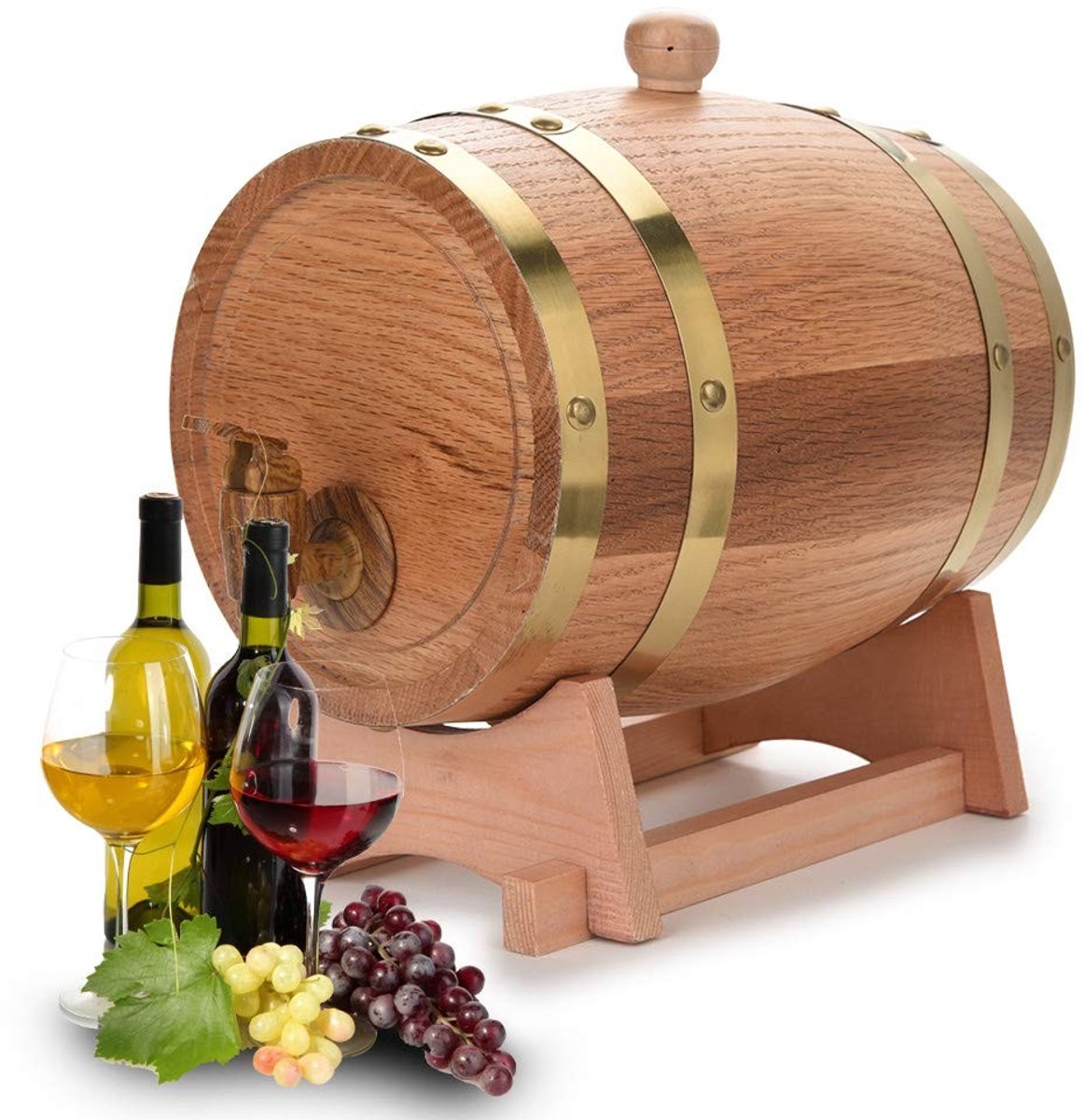 Dailygoods- Whiskeydispenser 3L Houten Vat - Drankdispenser - Whiskey Tap - Vintage Houten Dispenser - Ideaal voor Bar-inrichtingen - Uniek Middelpunt voor Diners