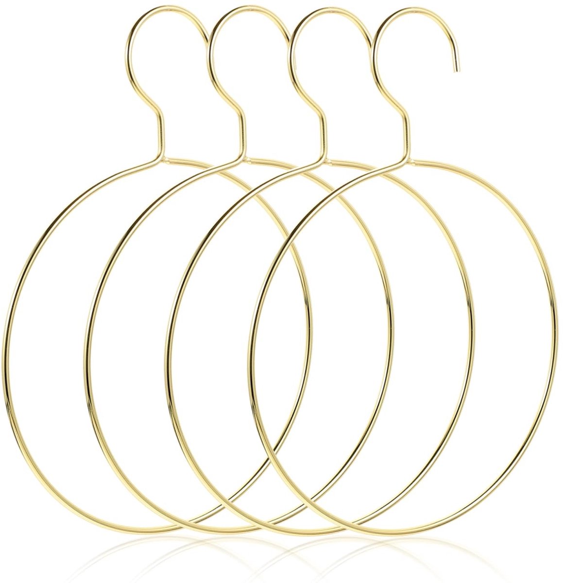 Dailygoods- Handdoekenrek Multifunctioneel - Handdoekenkast - Riemorganizer - Sjaalkleerhanger - Gouden IJzeren Houder - 4 Stuks 25,5 x 17,8 cm - Sjaalhouder