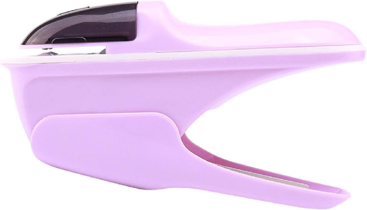 Handmatige nietmachine, draagbare nietmachine zonder nietjes voor boekjes, brochures, kranten en mappen - Paars