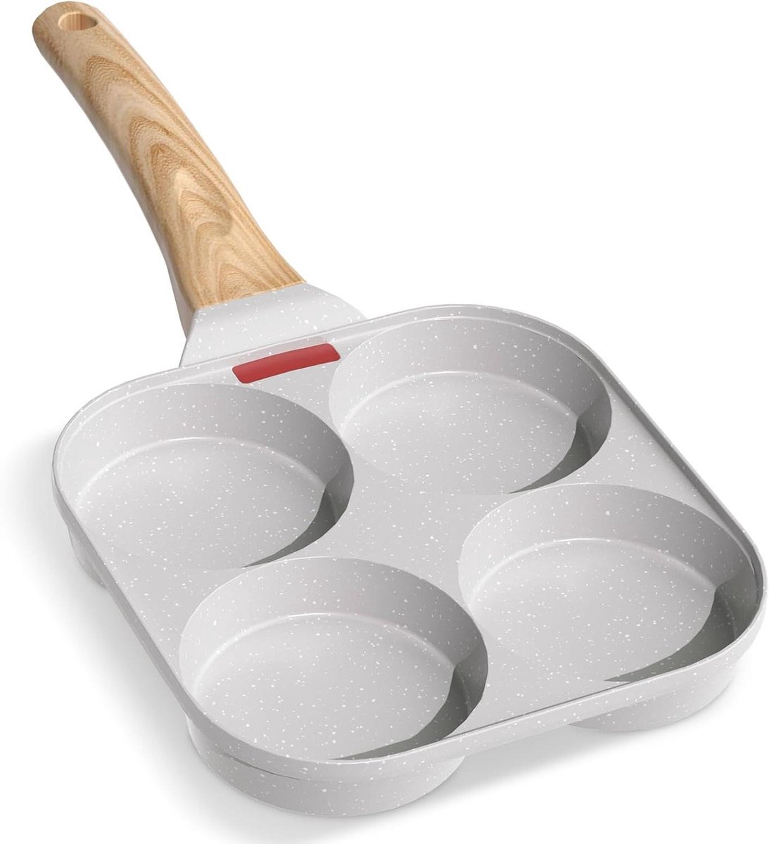 Pannenkoekenpan met gaten - Ontbijtpan koekenpan - Meerdere items bakken - Antiaanbaklaag - 4 compartimenten - Zwart