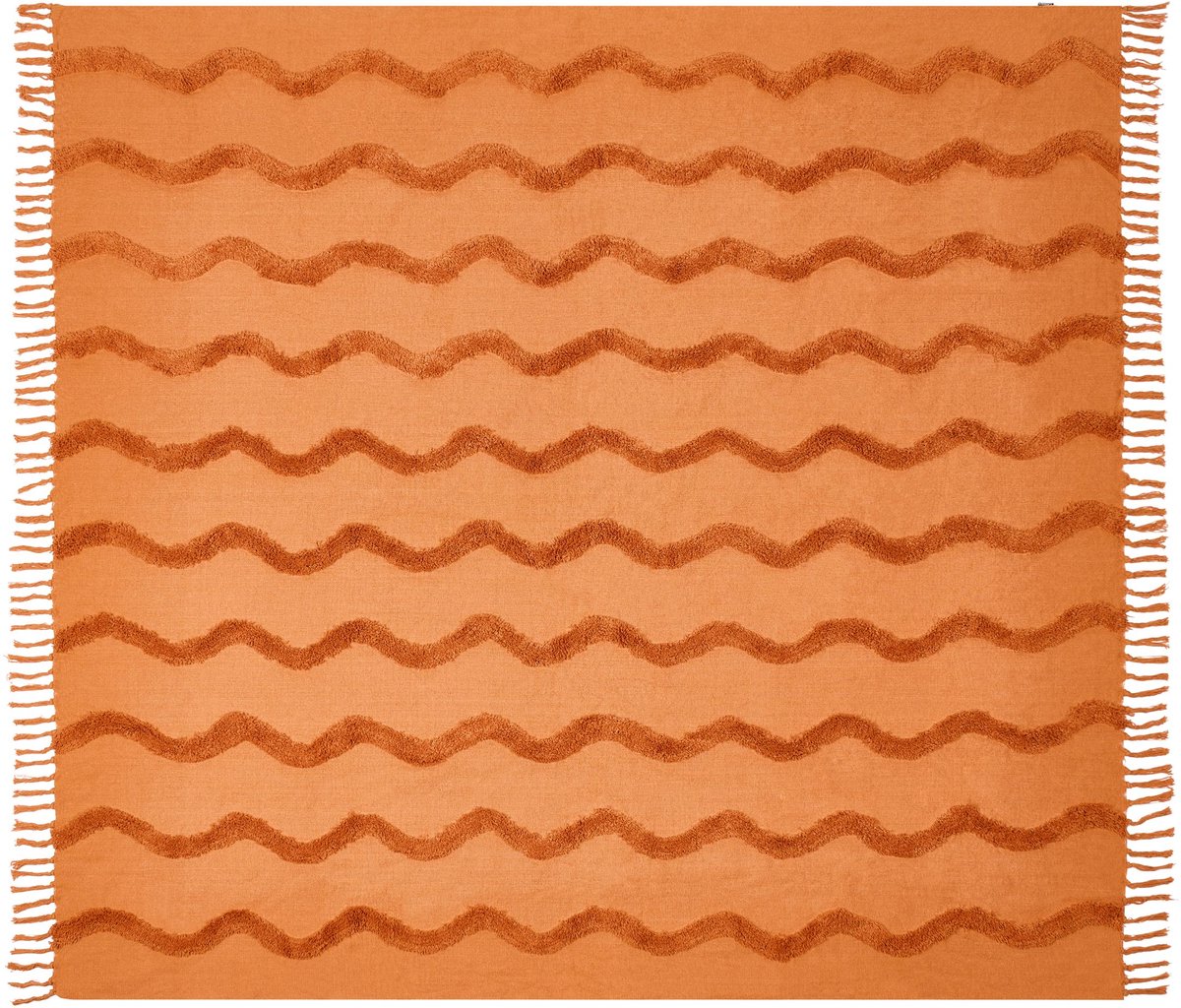 KHARI - Plaid - Oranje - 200 x 200 cm - Katoen