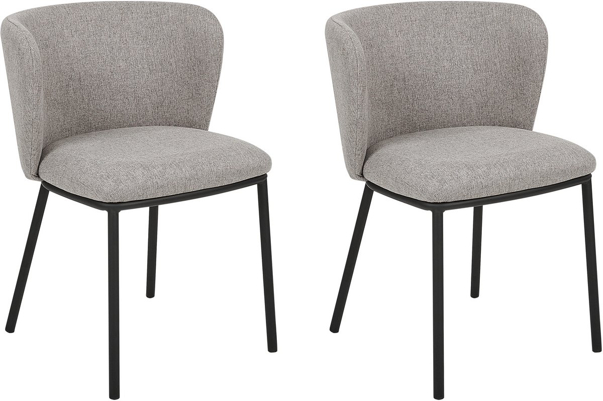 MINA - Eetkamerstoel set van 2 - Grijs - Polyester
