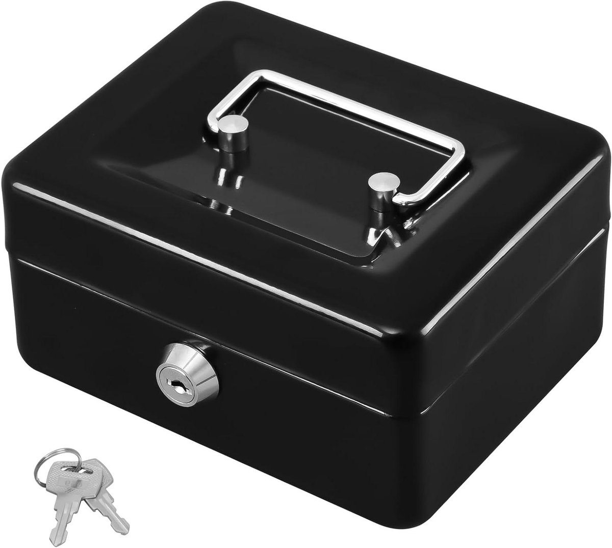 Geldkist - Spaarpot slot - Veilig opbergen - Dubbele laag - 15 x 12 cm - Zwart