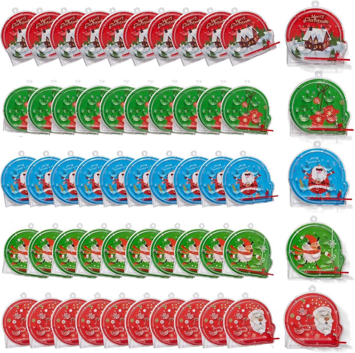 Mini Kerst Pinball Speelgoed voor Kinderen - Perfect voor Feestjes, Verjaardagen en Adventskalenders, Leuke Cadeautjes en Kerstvulling