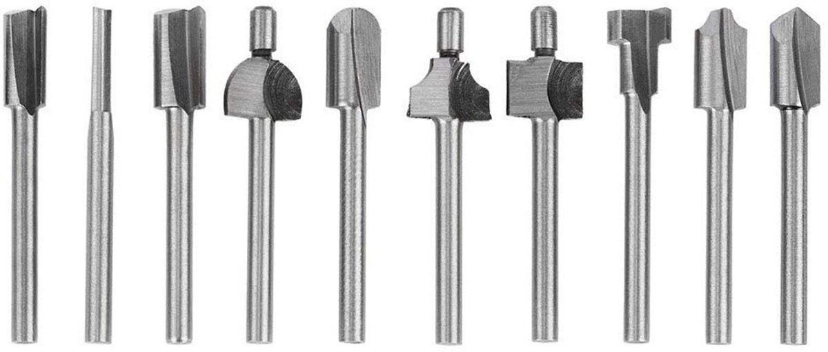 Set van 10 HSS Freesbits 3mm voor Houtbewerking - Geschikt voor Dremel en Rotatietools, Precisie Gereedschap voor DIY Projecten