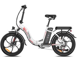 Fafrees F20 Elektrische Vouwfiets - E-Bike - 20 x 3.0 Inch Dikke Banden - 36V 18Ah Lithium Accu - 250 W Motor - 25 km/u - Maximaal bereik 130 km - Shimano 7 versnellingen - 20 Inch opvouwbare City Commuter E-Bike - Wit
