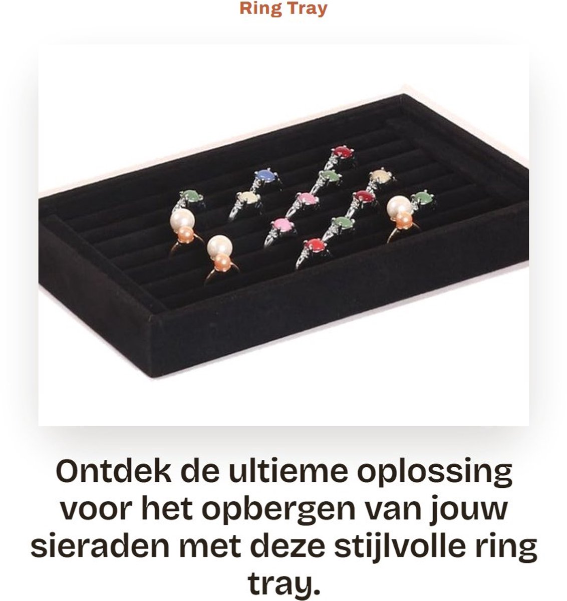 Dailygoods- Ringtray 7 Slots - Juwelen Doosje - Oorbellen/Studs - Organizer - Multifunctioneel - Ruimtebesparend - 23cm x 15cm - Juwelendoos