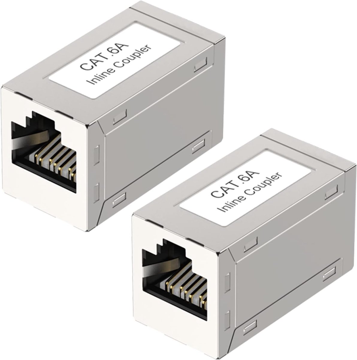 Thijox - RJ45 Koppeling Cat7 Cat6A LAN Koppeling Netwerk Connector Afgeschermde RJ45 Female Adapter 2 Stuks voor Ethernet Kabel Uitbreiding