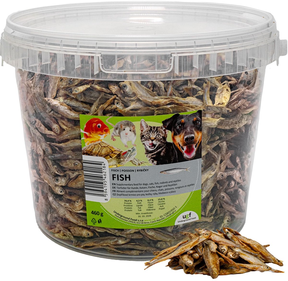 Dailygoods- Gedroogde Vis - 460 g in Emmer - Hondensnacks - Graanvrije Snacks - Hypoallergeen - Eiwitrijk - Ondersteunt Gezonde Huid en Vacht - Hondensnack