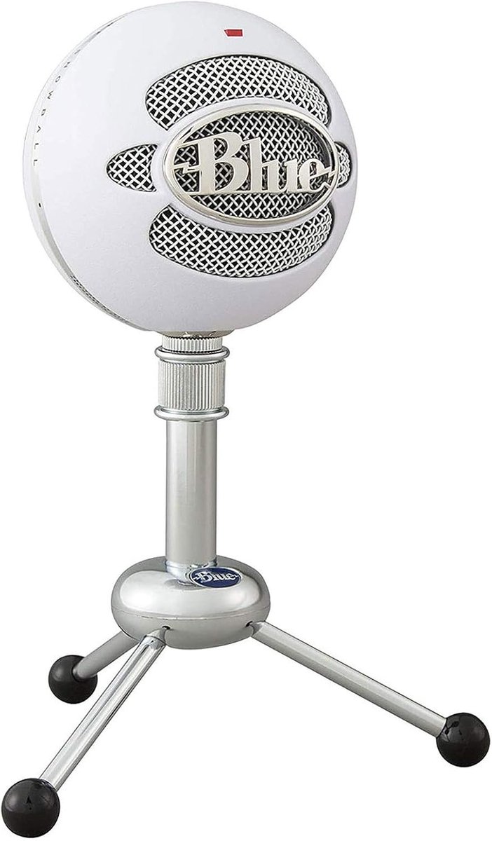 SnelShoppen - Blue Snowball iCE USB-microfoon voor opname, podcasting, Twitch game-streaming, voiceover en YouTube-video's - wit, Plug 'n Play, geschi