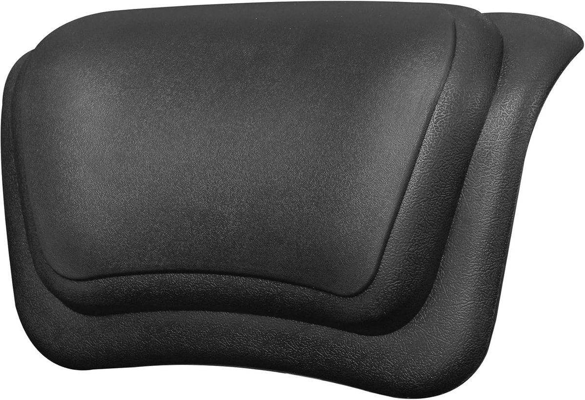Waterafstotend Badkussen met 3D Ergonomisch Ontwerp - Hoofdkussen met 2 Antislip Zuignappen, Badaccessoires voor Thuis - Zwart, Comfortabel en Ondersteunend