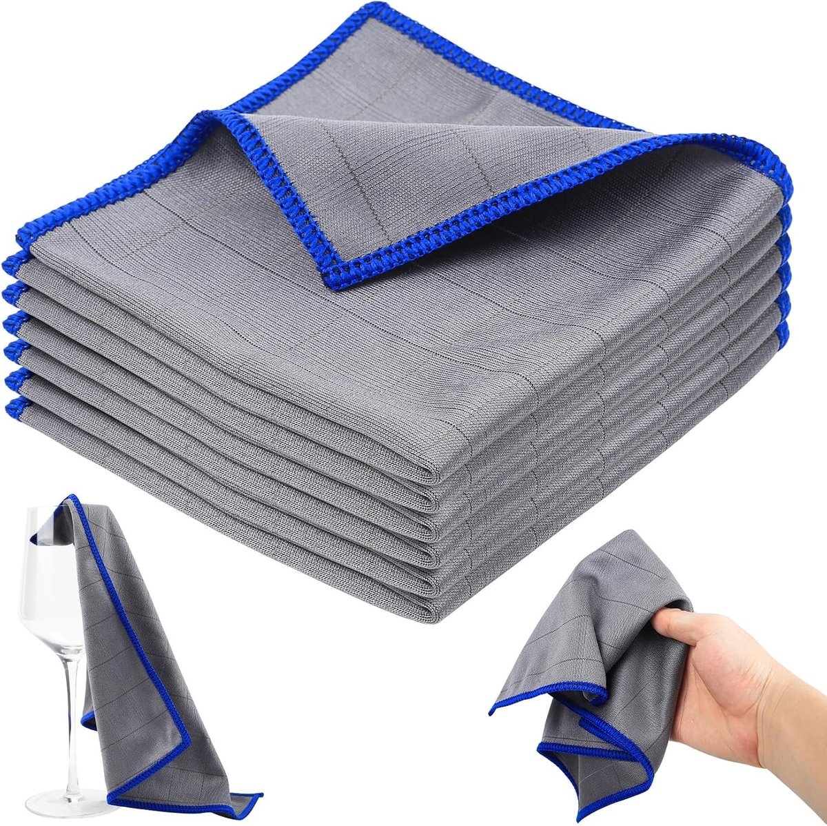 Set van 6 Streeploze Raamdoeken, 30 x 30 cm, Microvezel Raamreinigingsdoeken voor Glas, Effectieve Ramen Reinigen, Huishoudelijke Schoonmaakaccessoires