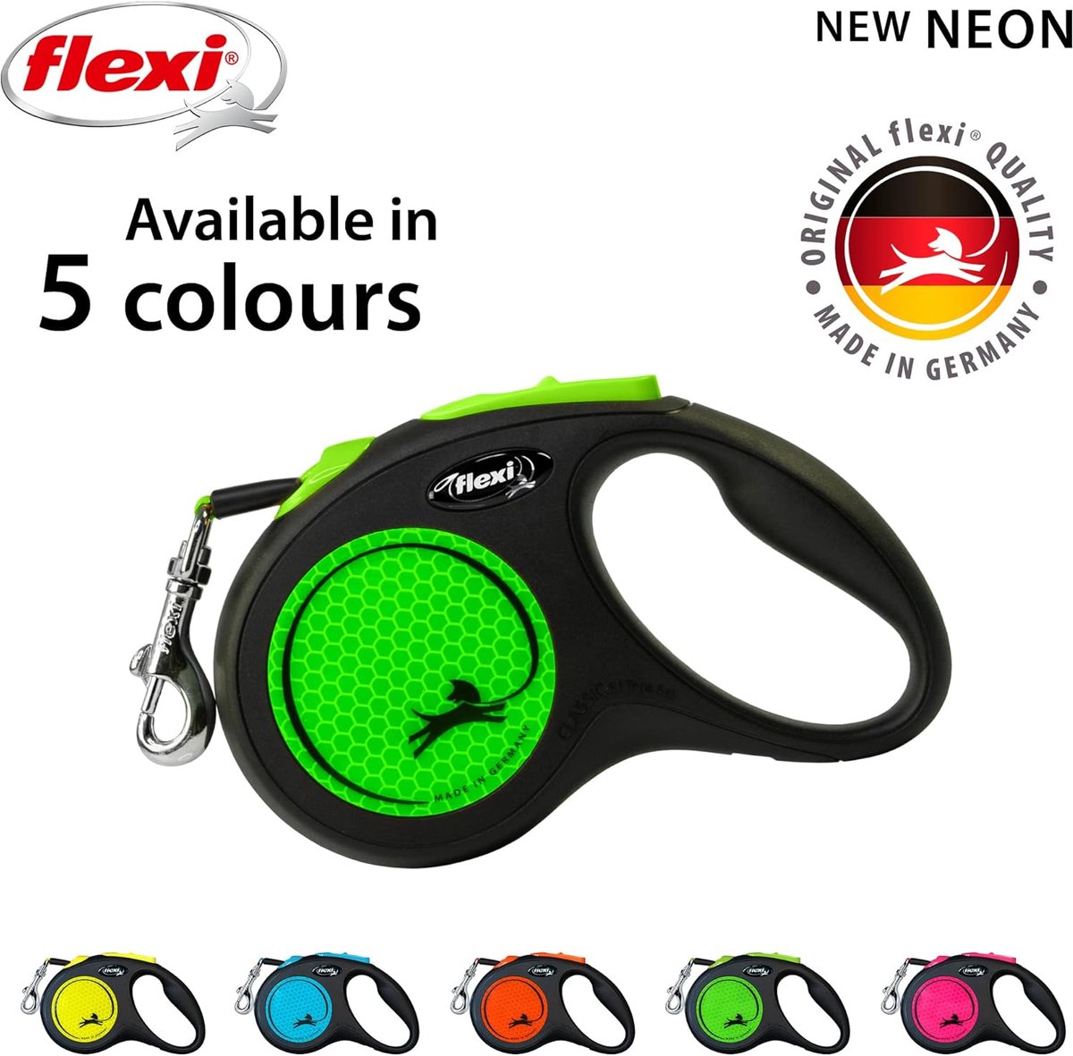 Thijox - Flexi Intrekbare Hondenriem Groen 5m voor Honden tot 15kg - Ergonomische Handgreep, Robuuste Duitse Technologie, Optimaal Veiligheidsysteem thumbnail 4