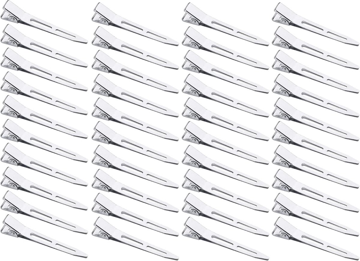 40 Stuks Pin Curl Duck Bill Clips - 6.5 cm Metalen Haarclips voor Stylen en Sectie - Zilveren Alligator Clips voor Vrouwen en Meisjes, Perfect voor Kapsels en DIY Haaraccessoires