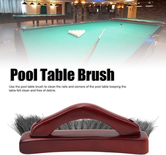Ergonomische Billiard Tafel Borstel voor het Reinigen van Hoeken en Rails van Biljarttafels met Effectieve Borstelharen — afbeelding 2