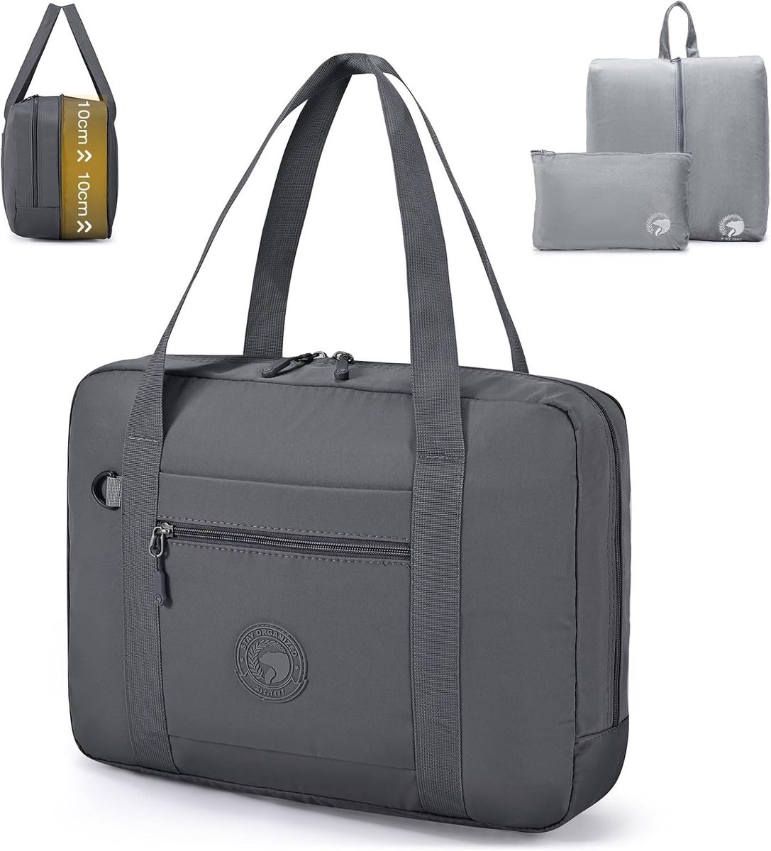 Uitbreidbare Reistas voor Cabin Bagage 40x30x10 - Ideaal voor Lufthansa, Transavia en Ryanair - Handbagage voor Vrouwen en Mannen met Toilettas en Ruimte voor Kleding en Accessoires
