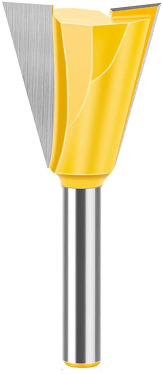 Rechthoekige Frees voor Dovetail en Houtbewerking, 6.35mm Schacht, 2.2cm Snijdiameter, Dubbele Golf en Rechte Groef Bits