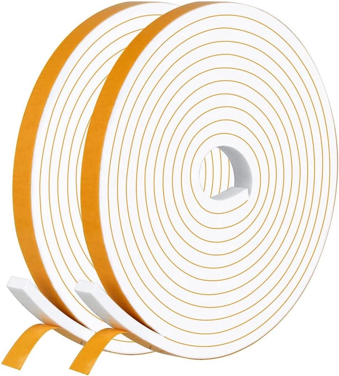 SnelShoppen - Zelfklevende Foam Afdichtband 6 x 3 mm - 2 Rollen van 20 m - Wit - Raam- en Deurafdichting, Isolatie en Geluiddemping voor Koelkasten, V