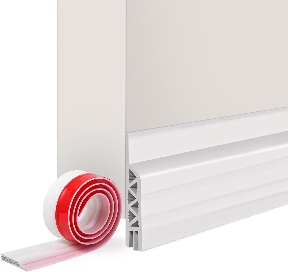 Tochtstopper Deur - Isolatie Strip - Tocht Buiten Houden - Zelfklevend Materiaal - 100 cm Lengte - Wit