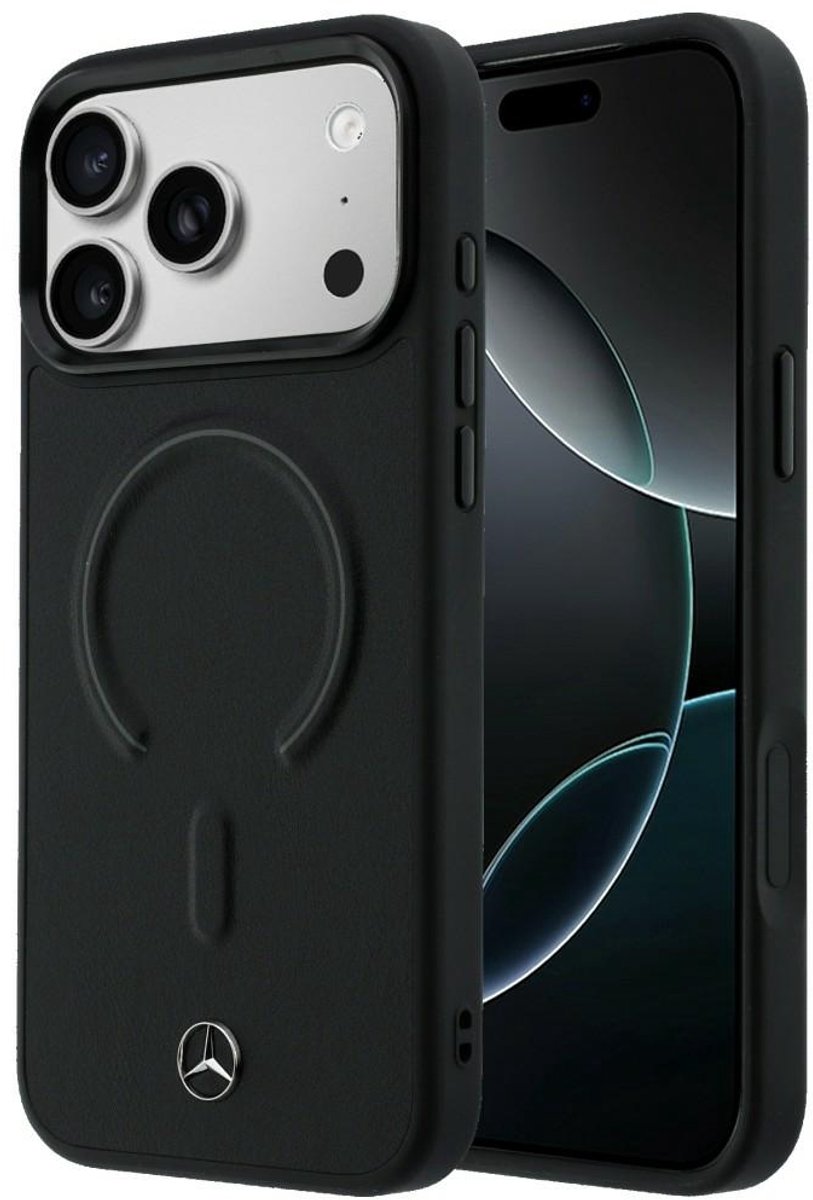 Mercedes Leather 3D MagSafe Hoesje voor iPhone 17 Pro Zwart
