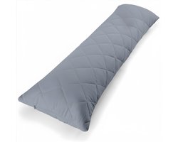 QIN® Kniekussen - Kniekussen Voor In Bed - Kniekussen Voor In Bed Zijslapers - Grijs - 145cm x 40cm x 1cm
