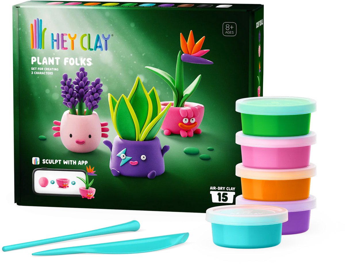 Hey Clay Plant Folks Set van 15 potjes