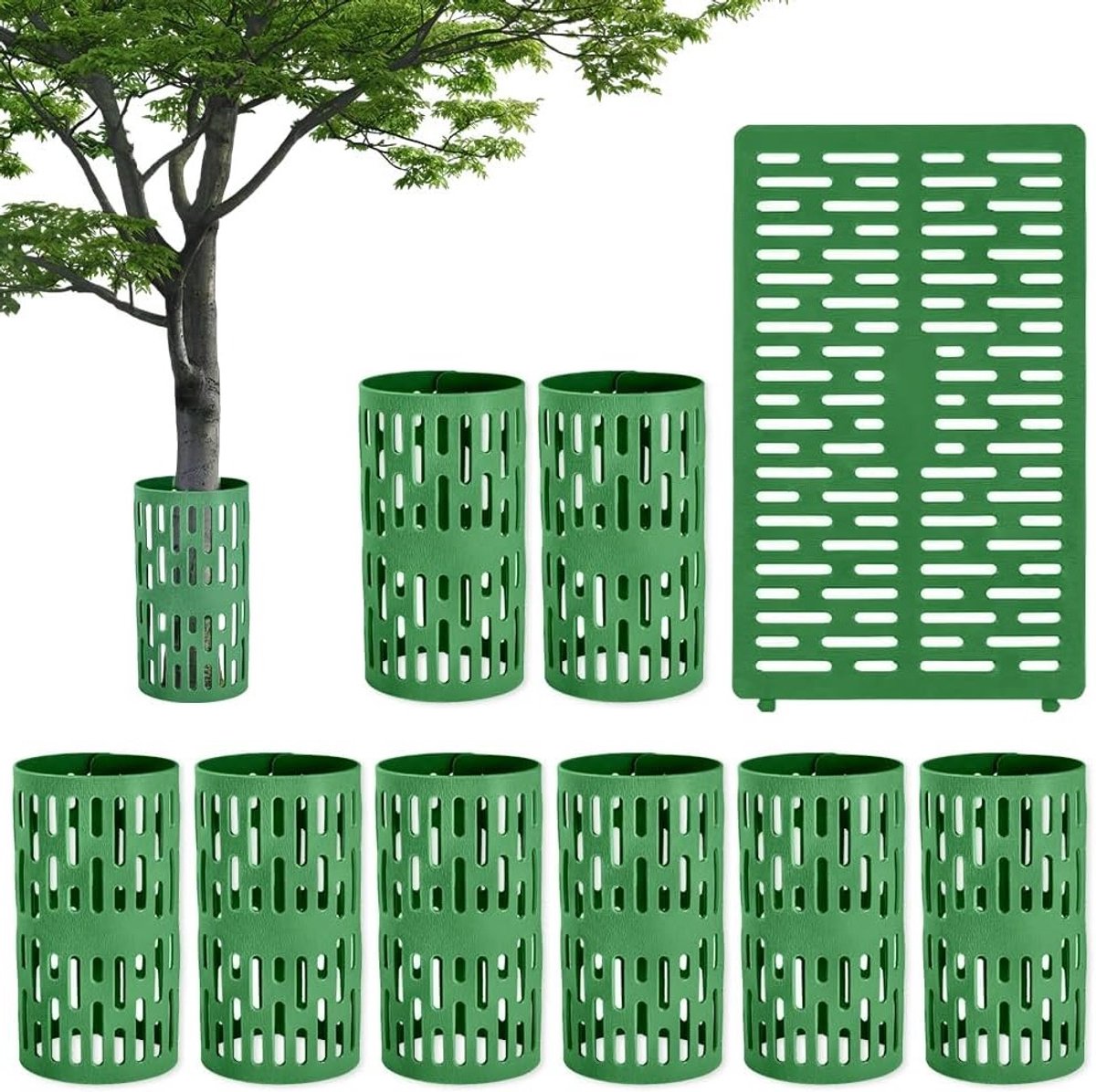 Set van 9 Beschermhoezen voor Planten en Boomstammen, 20 x 34 cm, UV-bestendig, Ventilatiegaten, Ideaal voor Tuinbescherming en Onkruidbestrijding