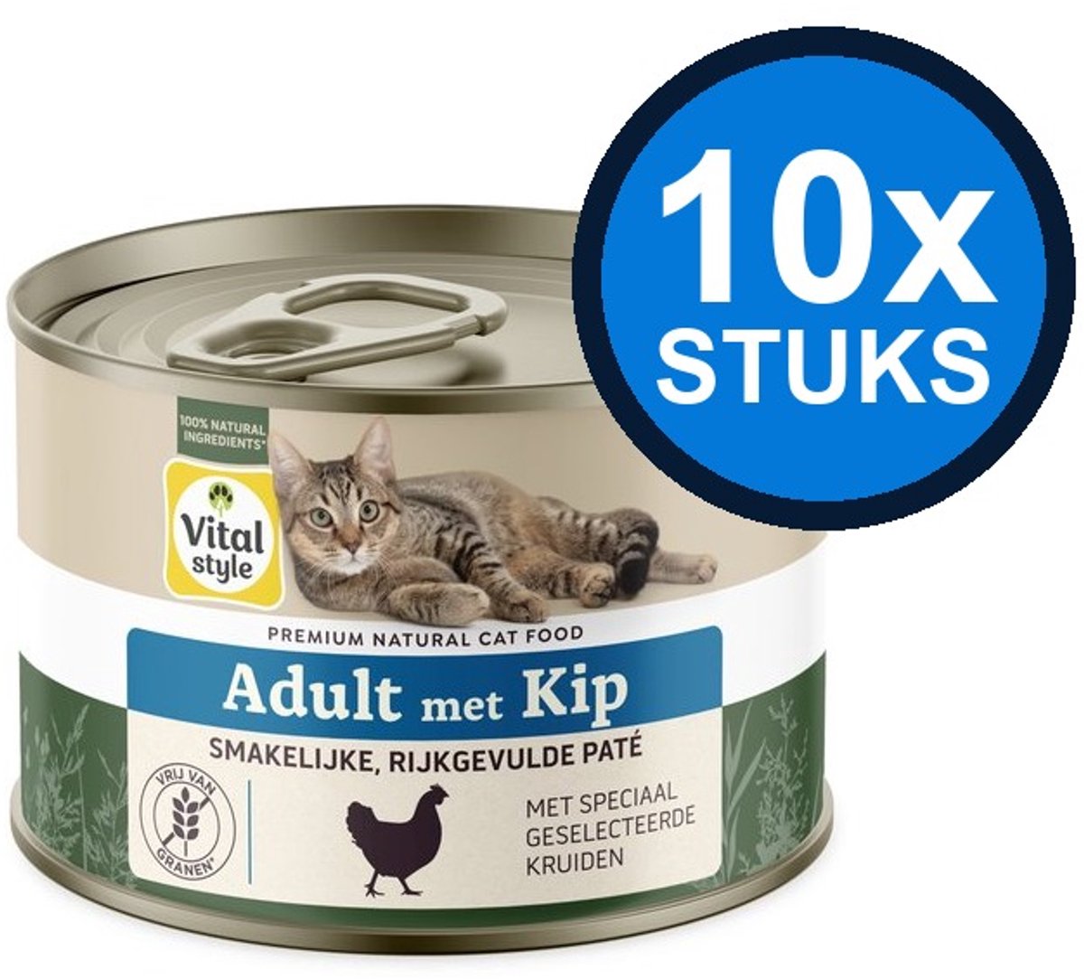 VITALstyle VITALstyle Adult met Kip - Kattenvoer Natvoer Blik - 200g
