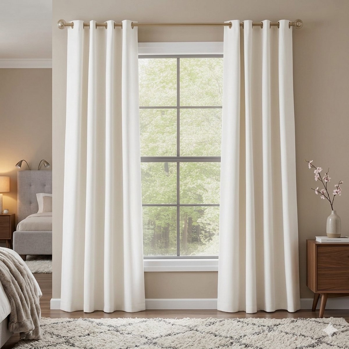 Maison Elara Fluweel Gordijn Wit Ivoor 140x260 cm - 2 Stuks Verduisterend Thermisch Voor Woonkamer Slaapkamer