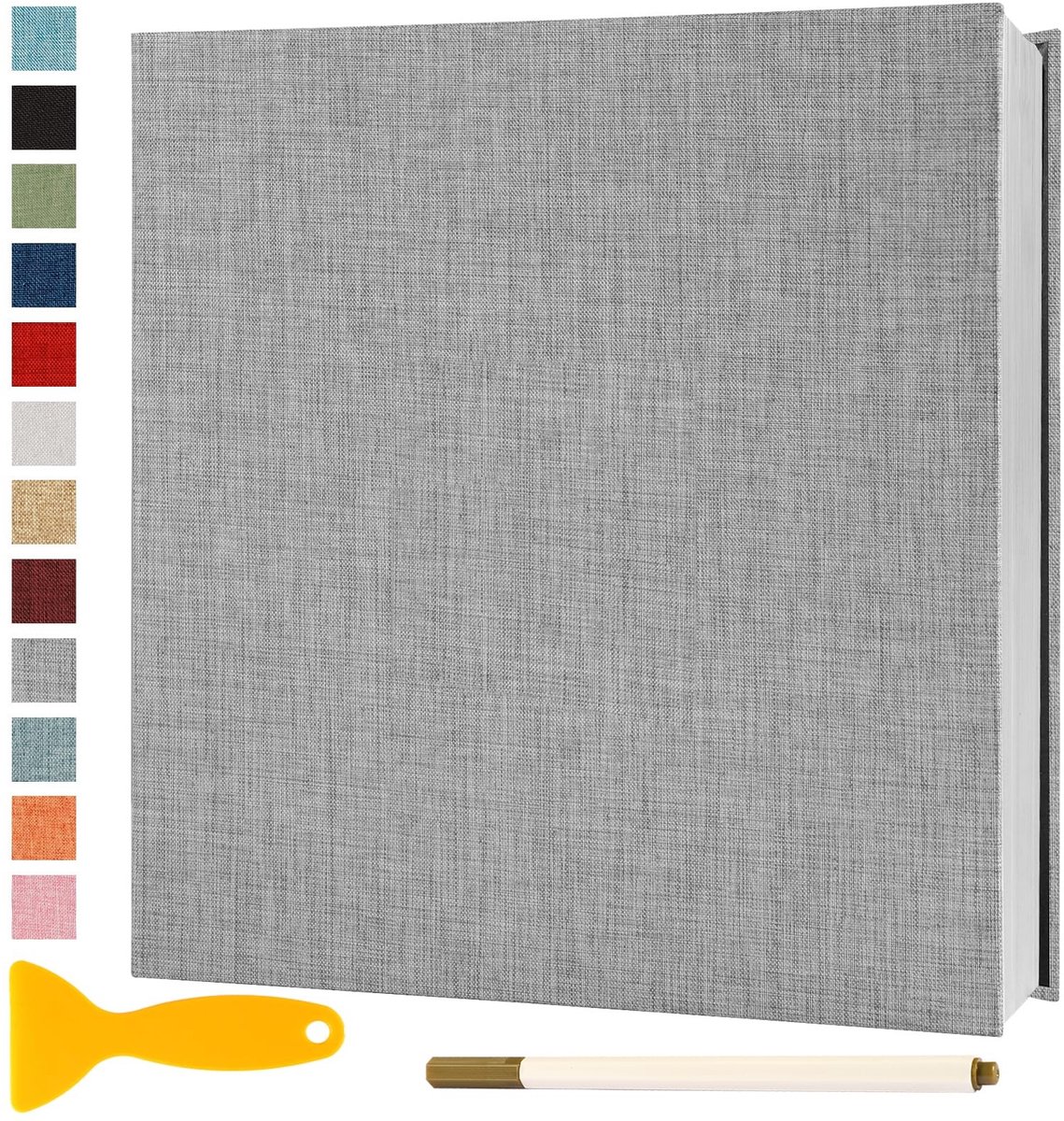 Dailygoods - Fotoalbum Zelfklevend 28x27 cm - Scrapbook Fotoboek met 60 Pagina's in Grijs