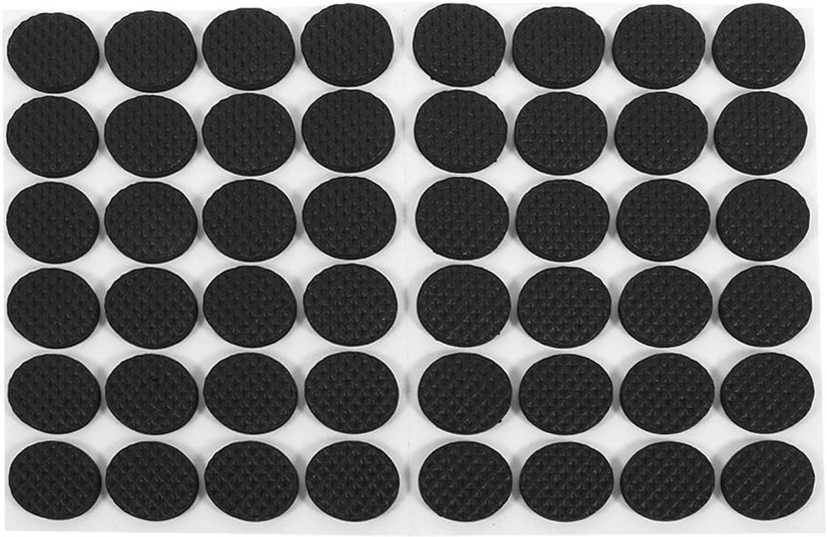 Ronde Zwarte Antislip Rubber Voetbeschermers - 48 Stuks voor Meubels, Apparaten en Fotolijsten