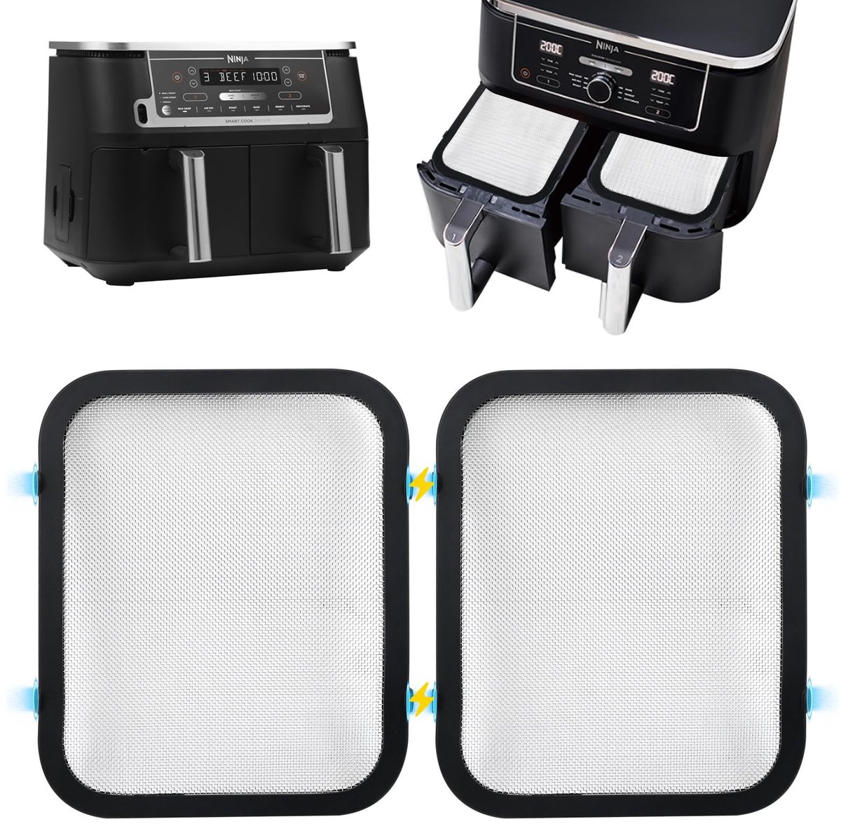 Dailygoods - Spatbescherming voor Heteluchtfriteuse - Roestvrijstalen Accessoires