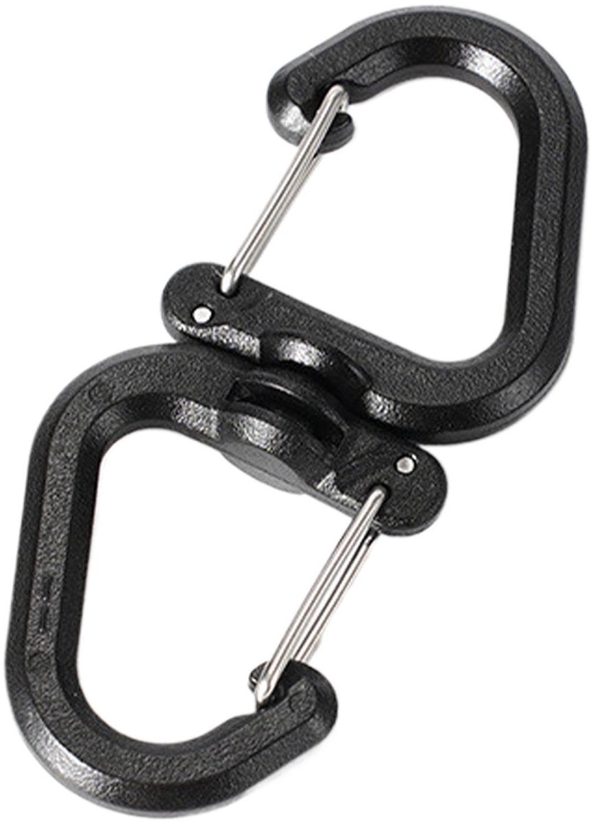 Dailygoods - Dubbele Karabijnhaak - Outdoor Swivel Clip met 360 Graden Draaibaarheid, Multifunctionele Vergrendelingsclip