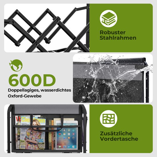 Mini-opvouwbare bolderkar klein 100 kg, opvouwbare handwagen, opvouwbare boodschappenkar, campingwagen met in hoogte verstelbare handgreep, lichtgewicht & ruimtebesparend & stabiel, zwart van MINI — afbeelding 2