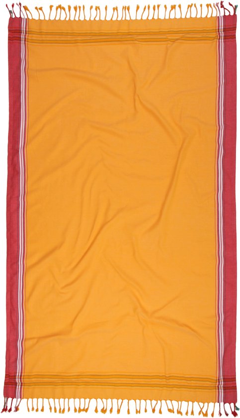 Fashion4wellness Kikoy Strandlaken Sunrise yellow DUBBEL STRANDLAKEN - HANDMADE IN KENYA - 95 x 170 cm
