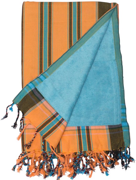 Fashion4wellness Kikoy Strandlaken Bon Bini DUBBEL STRANDLAKEN - HANDMADE IN KENYA - 95 x 170 cm