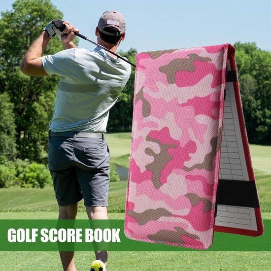 Golf Scorekaarthouder - Golf Clubboek - Golfspel Verbeteren - Met Potlood Inbegrepen - 18x11 cm - Roze van GOLF — afbeelding 2