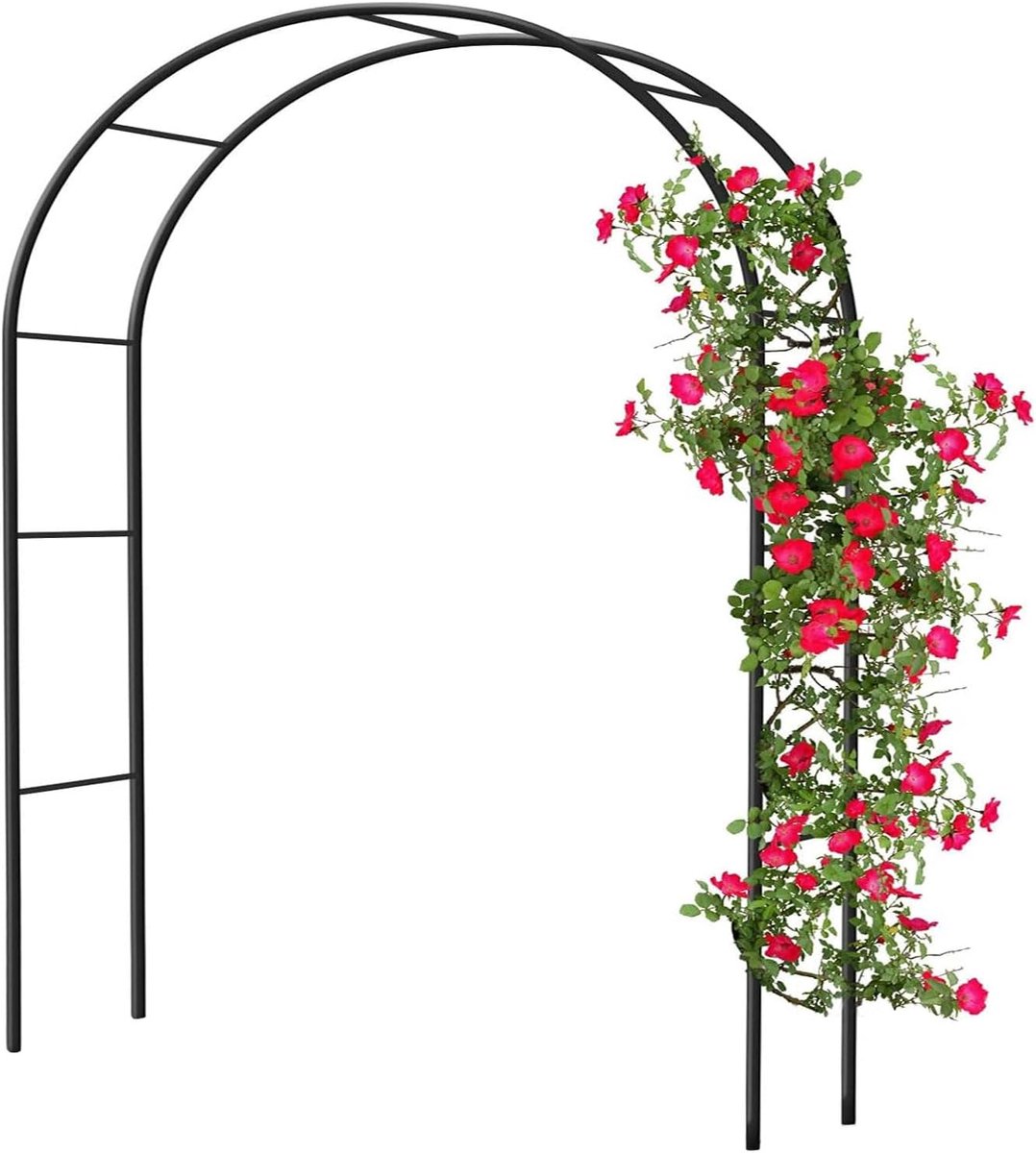 Metalen Rozenboog - Tuinboog Klimplanten - Decoratie Buiten - Stevig Gegalvaniseerd Staal - B 35 x H 22 m - Zwart