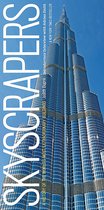 Boekcover 'Skyscrapers', een geschiedenis van de meest buitengewone gebouwen ter wereld, met de Burj Khalifa op de voorgrond.