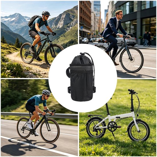 Fiets waterfles houder - Stuurtas bidon - Drinken bij de hand - Geïsoleerd met mesh — afbeelding 3